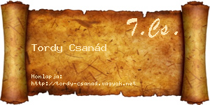 Tordy Csanád névjegykártya